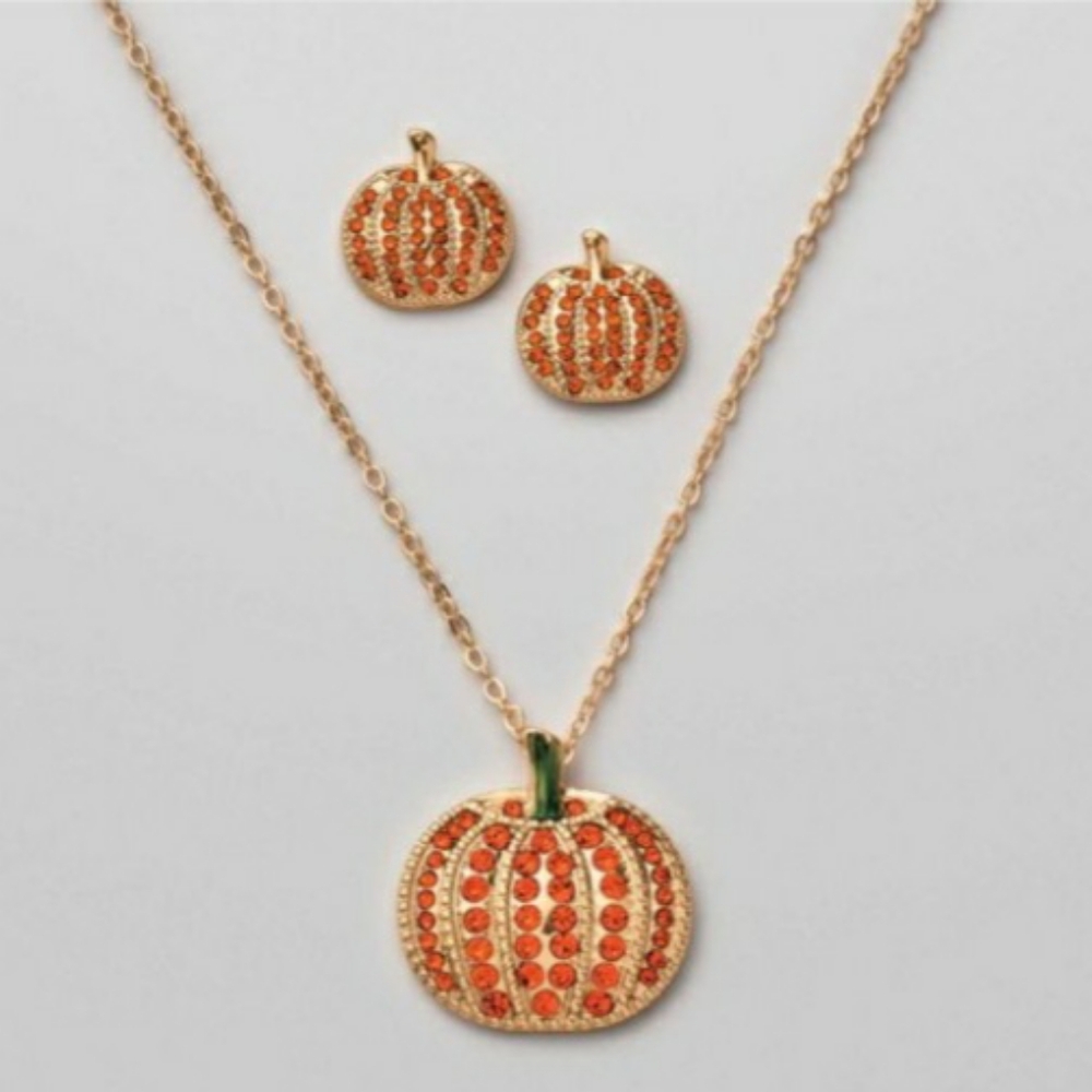 Autumn Whimsy Pavé Necklace and Earring Set Avon